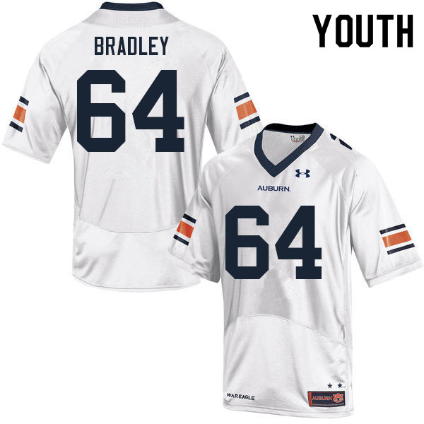 Youth Auburn Tigers #64 Cort Bradley White 2021 College Stitched Football Jersey
